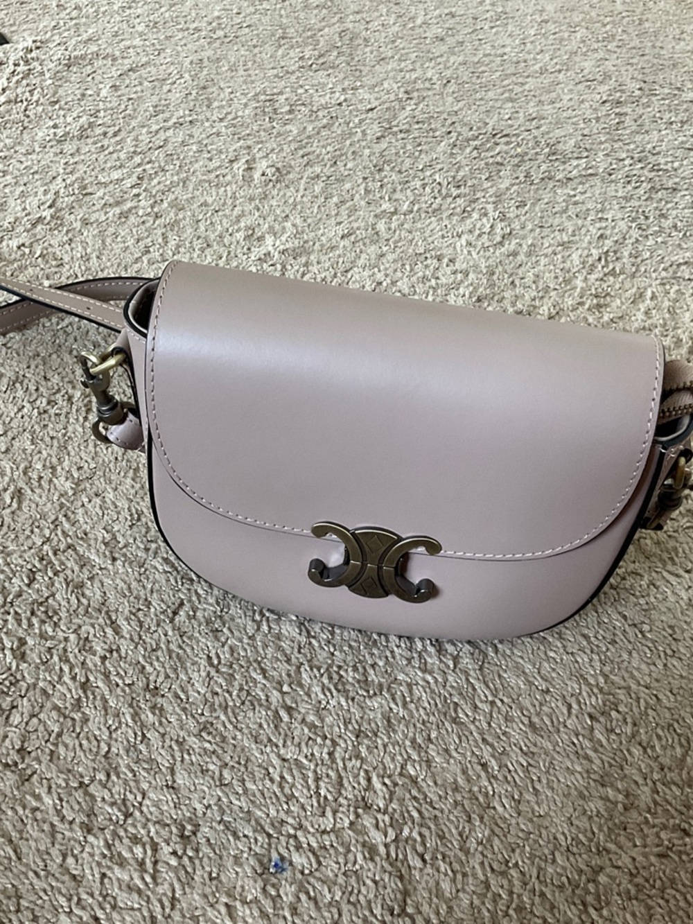 Taupe Leather Crossbody Bag - Picture 2 of 12